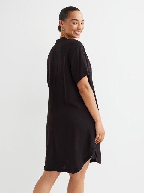 H&M Women Black V-Neck Dress
