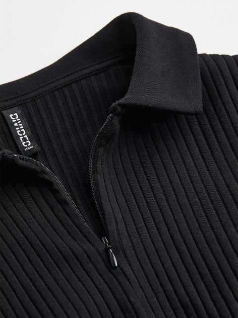 H&M Women Black Zip-Top Cropped Top