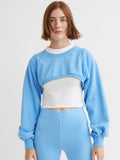 H&M Women Blue Cropped sweatshirt