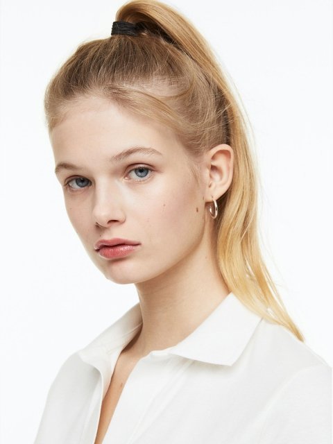 H&M Women Collared Cropped Top