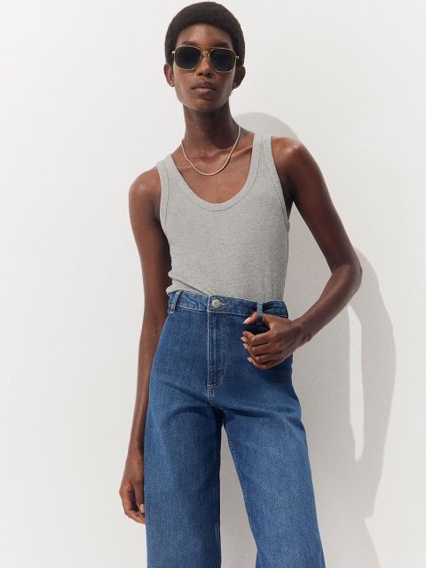 H&M Women Cropped Twill Trousers