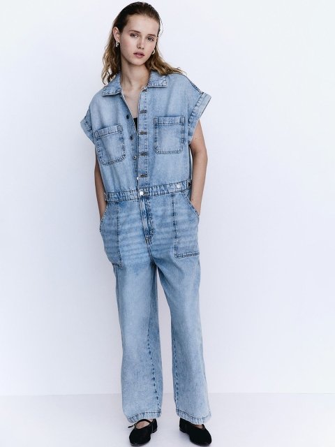H&M Women Denim Boiler Jumpsuit