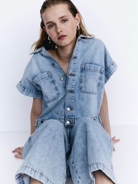 H&M Women Denim Boiler Jumpsuit