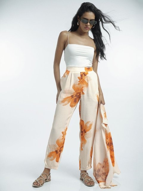 H&M Women Floral Printed Trouser