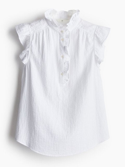 H&M Women Flutter-Sleeved Muslin Blouse