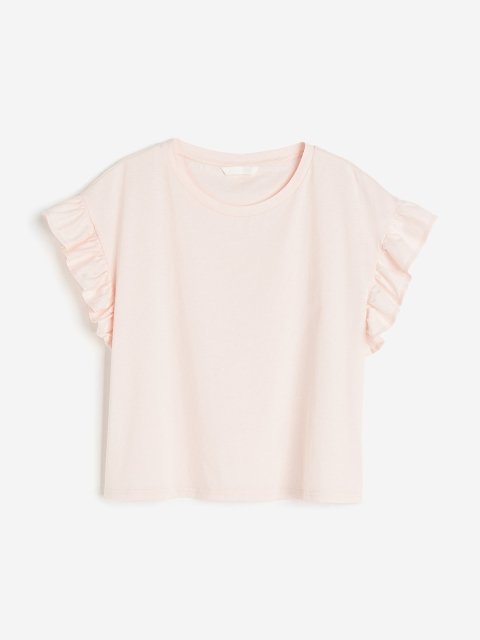 H&M Women Frill-Trim Cotton Top