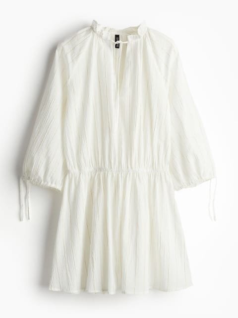 H&M Women Glittery Tie-Detail Tunic Dress