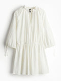 H&M Women Glittery Tie-Detail Tunic Dress
