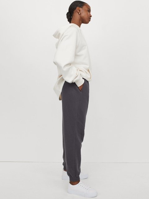 H&M Women Grey High-Waisted Joggers