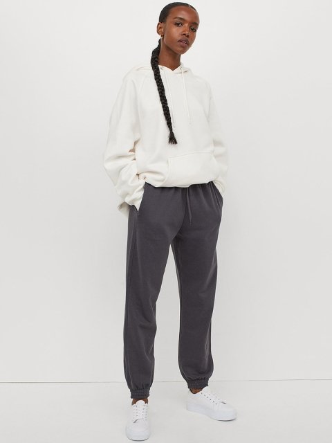 H&M Women Grey High-Waisted Joggers