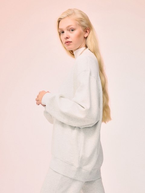 H&M Women Grey Solid Oversized Sweatshirt