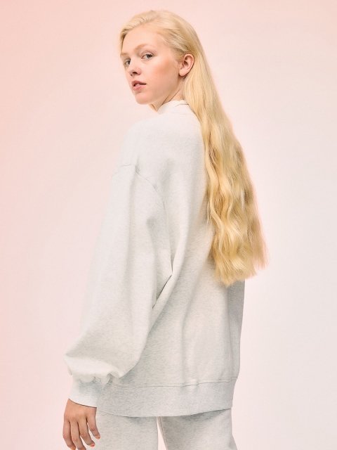 H&M Women Grey Solid Oversized Sweatshirt