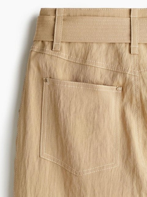 H&M Women High-Rise Wide Belted Trousers