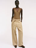 H&M Women High-Rise Wide Belted Trousers