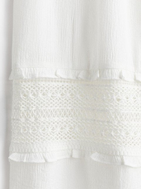 H&M Women Lace-Insert Crepe Trousers