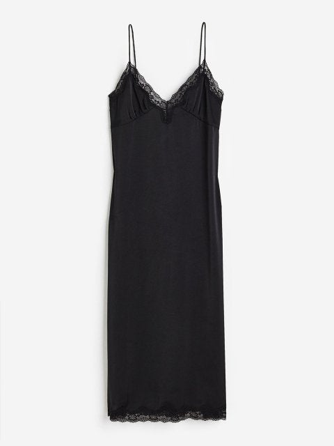 H&M Women Lace-Trimmed Slip Dress