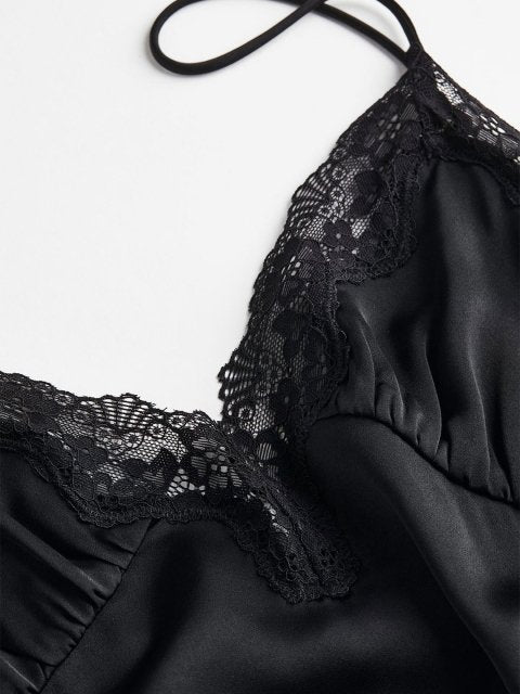 H&M Women Lace-Trimmed Slip Dress