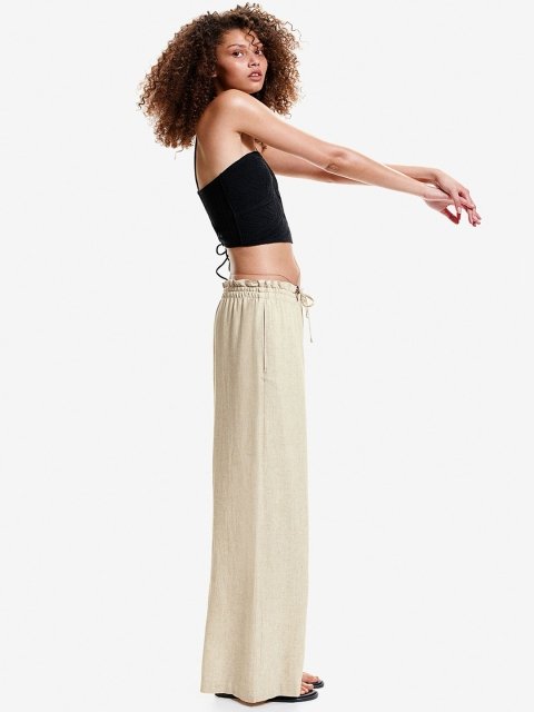 H&M Women Linen-Blend Pull-On Trousers