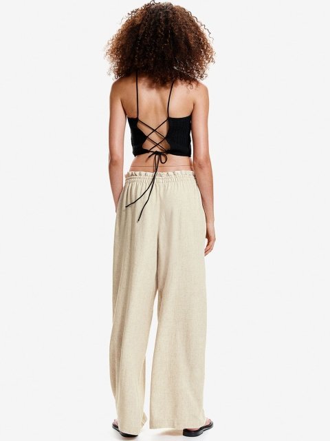 H&M Women Linen-Blend Pull-On Trousers