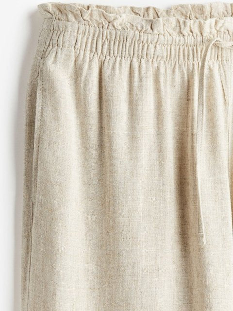 H&M Women Linen-Blend Pull-On Trousers