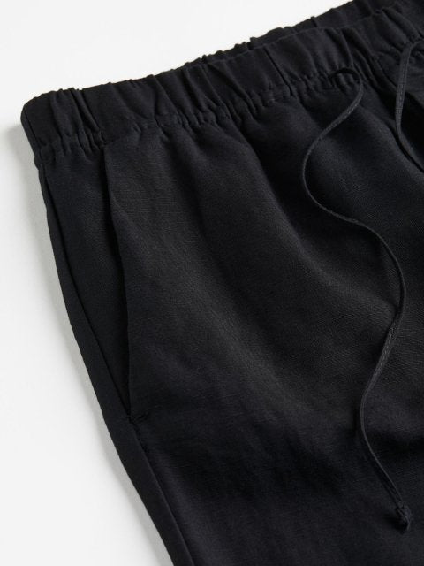 H&M Women Linen-Blend Tapered Trousers