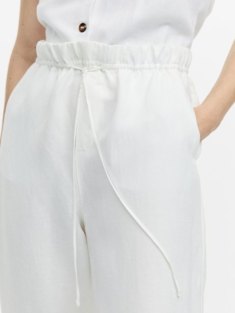 H&M Women Linen-Blend Tapered Trousers