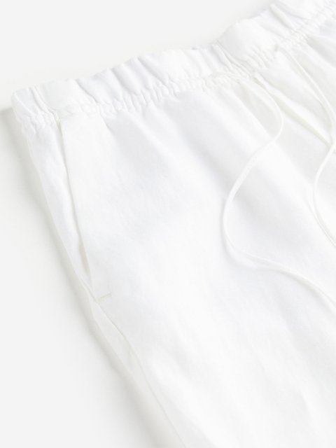 H&M Women Linen-Blend Tapered Trousers