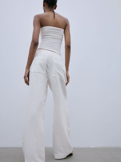 H&M Women Linen-Blend Trousers