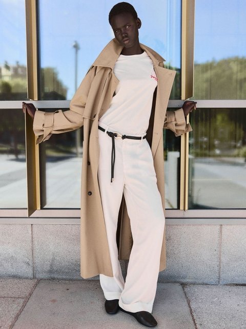 H&M Women Loose Fit Tailored Turn-Up Trousers