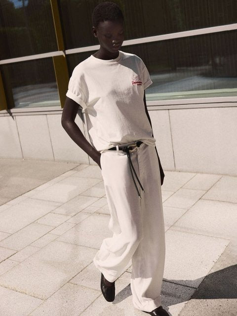 H&M Women Loose Fit Tailored Turn-Up Trousers