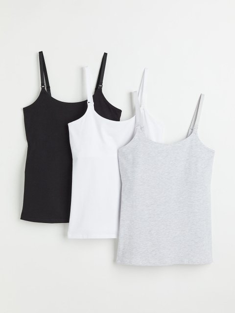 H&M Women MAMA 3-pack Nursing Vest Tops