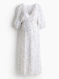 H&M Women MAMA Tie-Belt Crape Dress