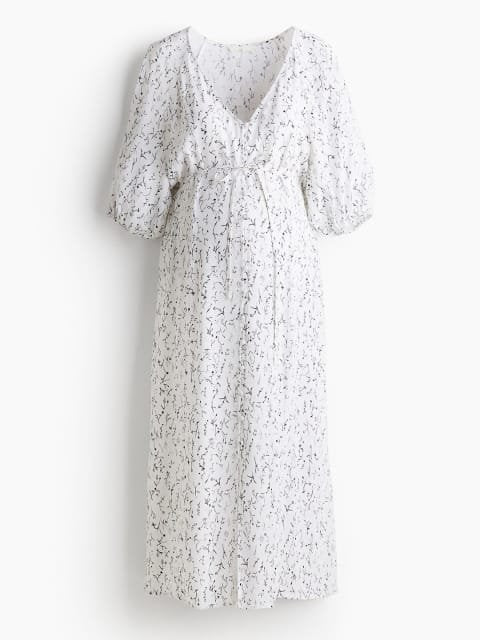 H&M Women MAMA Tie-Belt Crape Dress