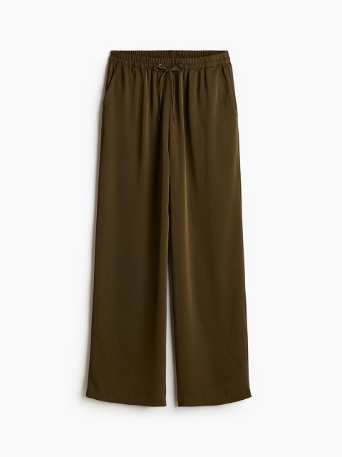 H&M Women Mid-Rise Loose Fit Wide Pull-On Trousers