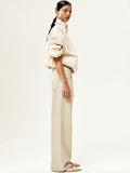H&M Women Mid-Rise Straight Twill Trousers