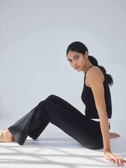 H&M Women Mid-RiseFlared Jersey Trousers