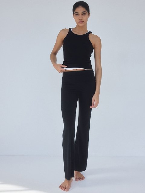 H&M Women Mid-RiseFlared Jersey Trousers