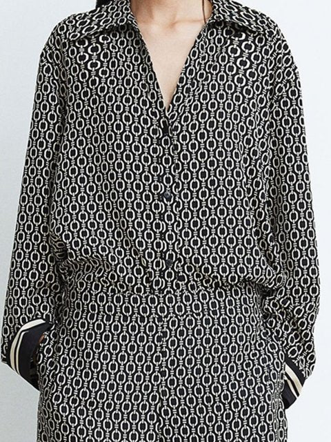 H&M Women Printed Wide Leg Trousers