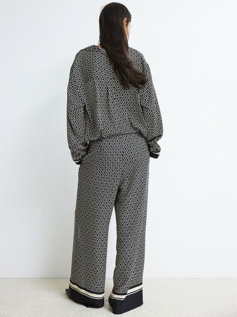 H&M Women Printed Wide Leg Trousers