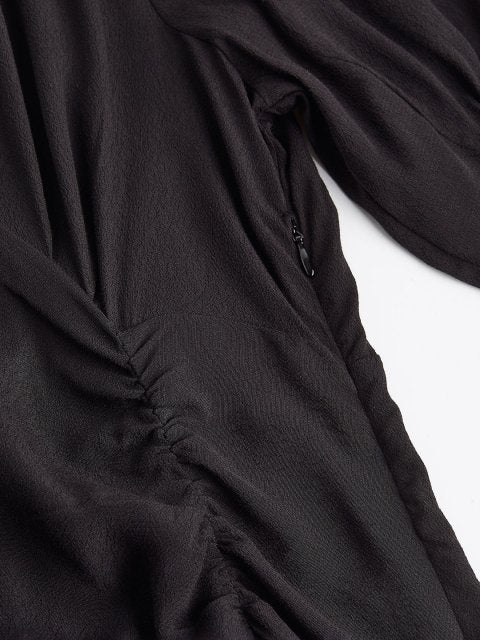 H&M Women Puff-sleeved Crepe Dress