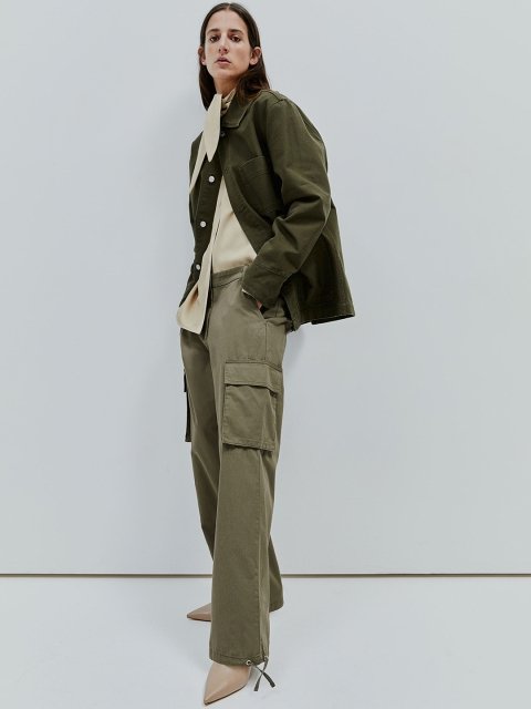 H&M Women Pure Cotton Cargo Trousers