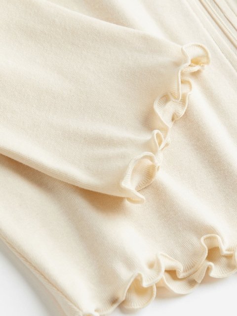 H&M Women Pure Cotton Cropped Zip-Through Sweatshirt
