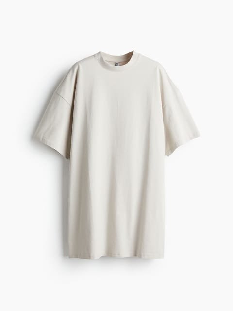 H&M Women Pure Cotton Oversized T-shirt Dress
