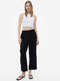 H&M Women Pure Cotton Paper Bag Trousers