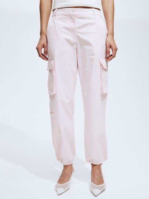 H&M Women Pure Cotton Twill Cargo Trousers