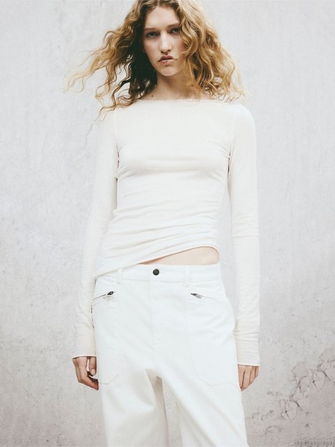H&M Women Pure Cotton Twill Cargo Trousers