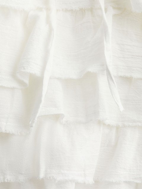 H&M Women Raw-Edge Tiered-Skirt Dress