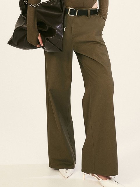 H&M Women Raw-Edge Twill Chinos Trousers