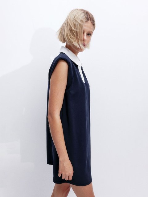 H&M Women Shoulder-Pad Polo Dress