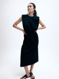 H&M Women Sleeveless Shoulder-Pad A-line Dress